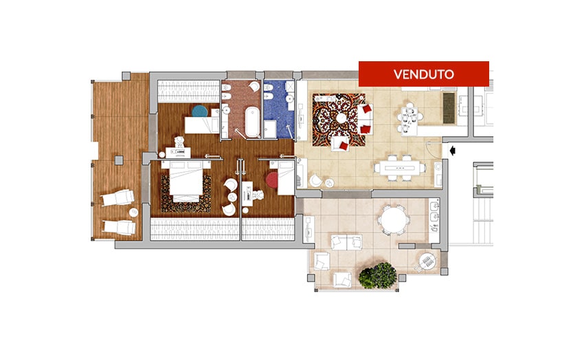 Planimetria attico I - Residenza Zerra 2 Torre de' Roveri - Immobilter s.r.l.