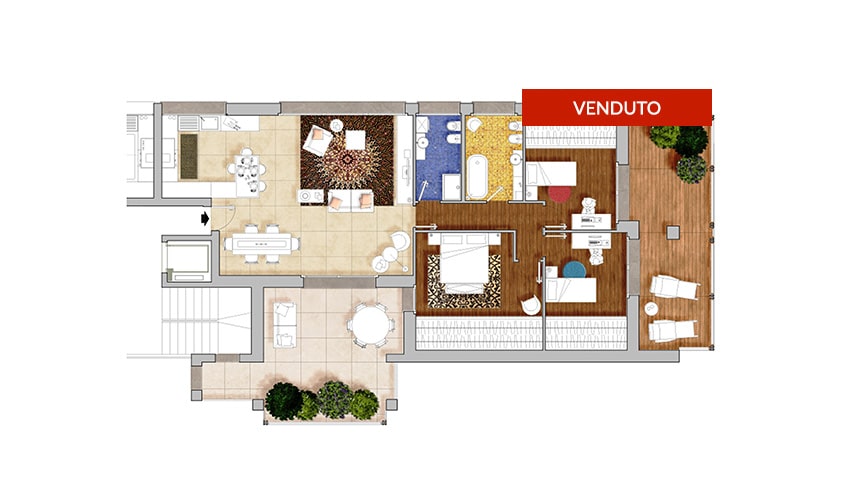 Planimetria attico L - Residenza Zerra 2 Torre de' Roveri - Immobilter s.r.l.